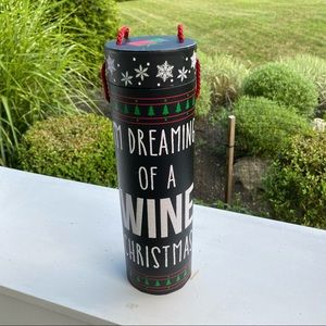 NWT Round Christmas Wine Gift Box with Slide Lid